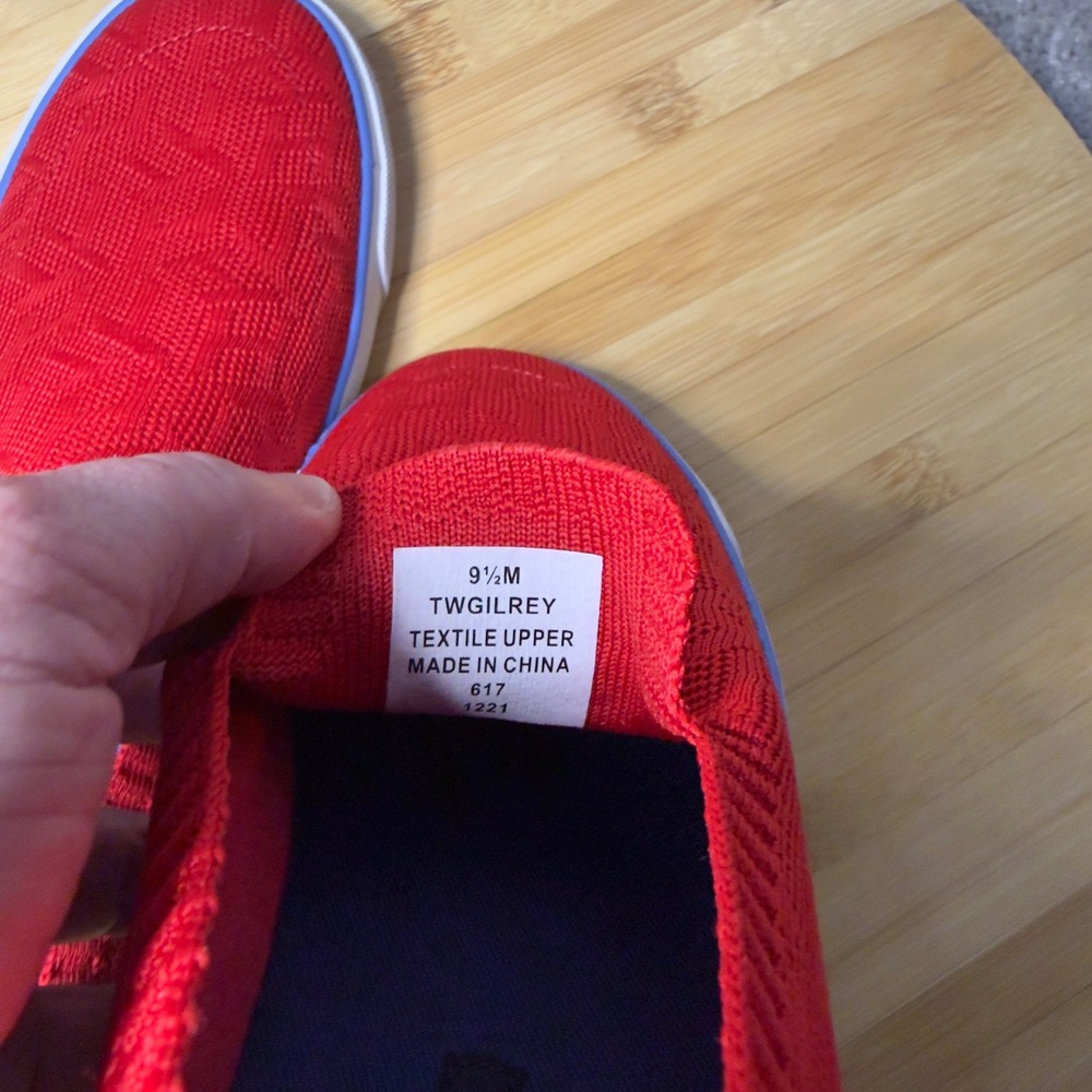 Tommy Hilfiger Womens Red Knit Monogram Slip On Sneakers Script Logo Low Top - Picture 9 of 11
